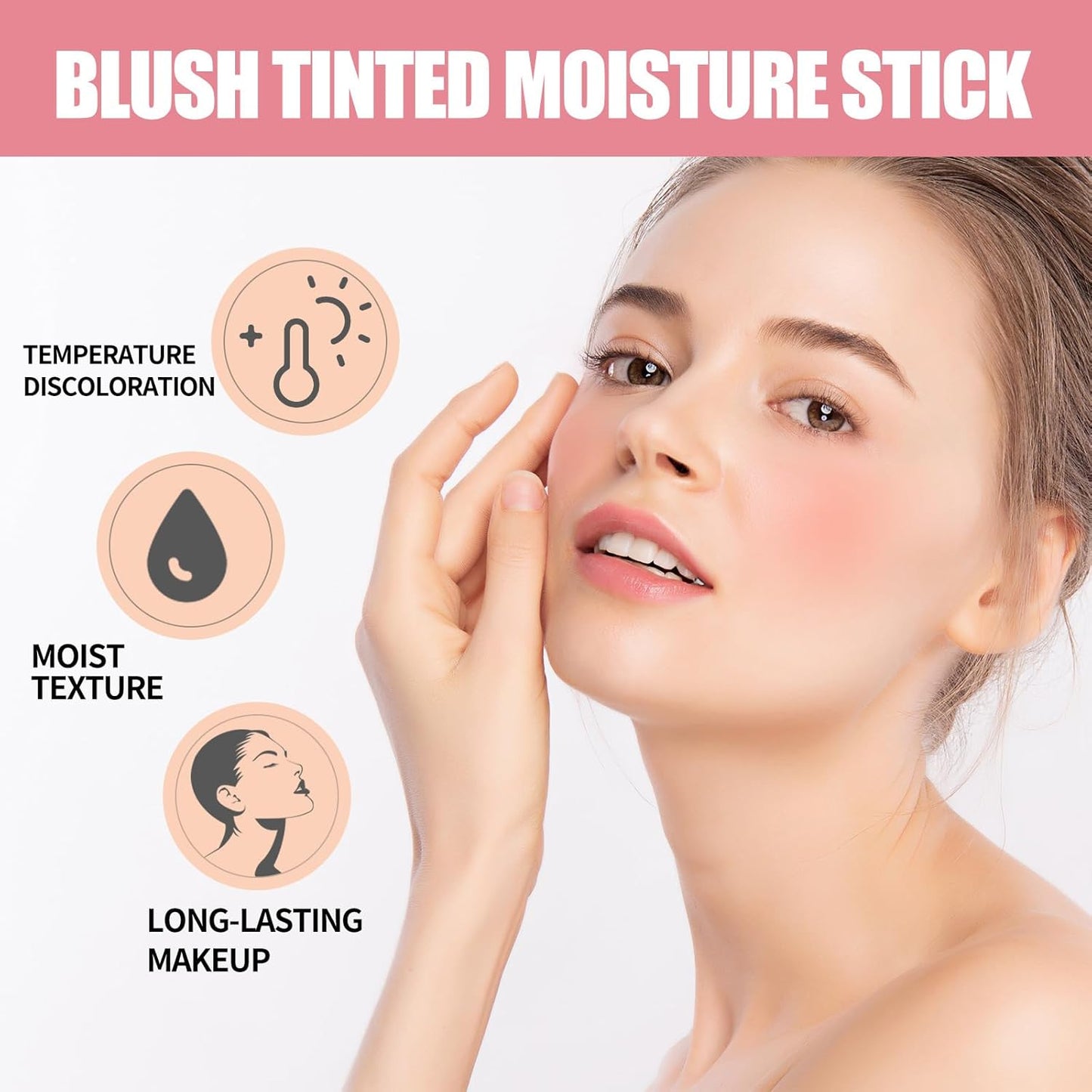 Blush Rare Beauty Liquid Blush Stick Cream Blush Natural Waterproof Long Lasting Powder Blusher,On The Go Blush Brushes For Makeup Cheeks,Suitable For All Skin Types (pink)
