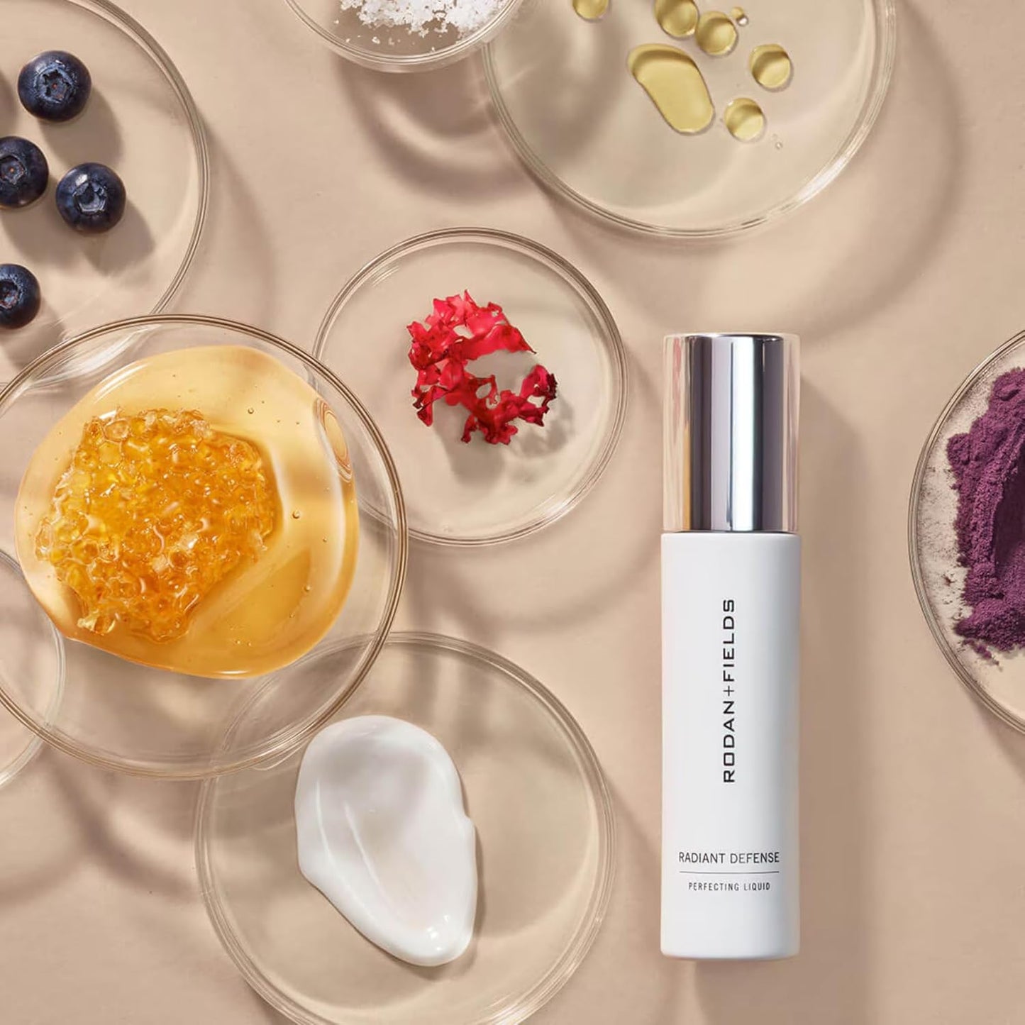 Rodan and Fields Radiant Defense Perfecting Liquid SPF 30 - Cream | 50 mL | 4-in-1 Makeup & Skin Care Beauty Solution | Sunscreen | Face Moisturizer | Light Skincare Foundation | Sunscreen for Face