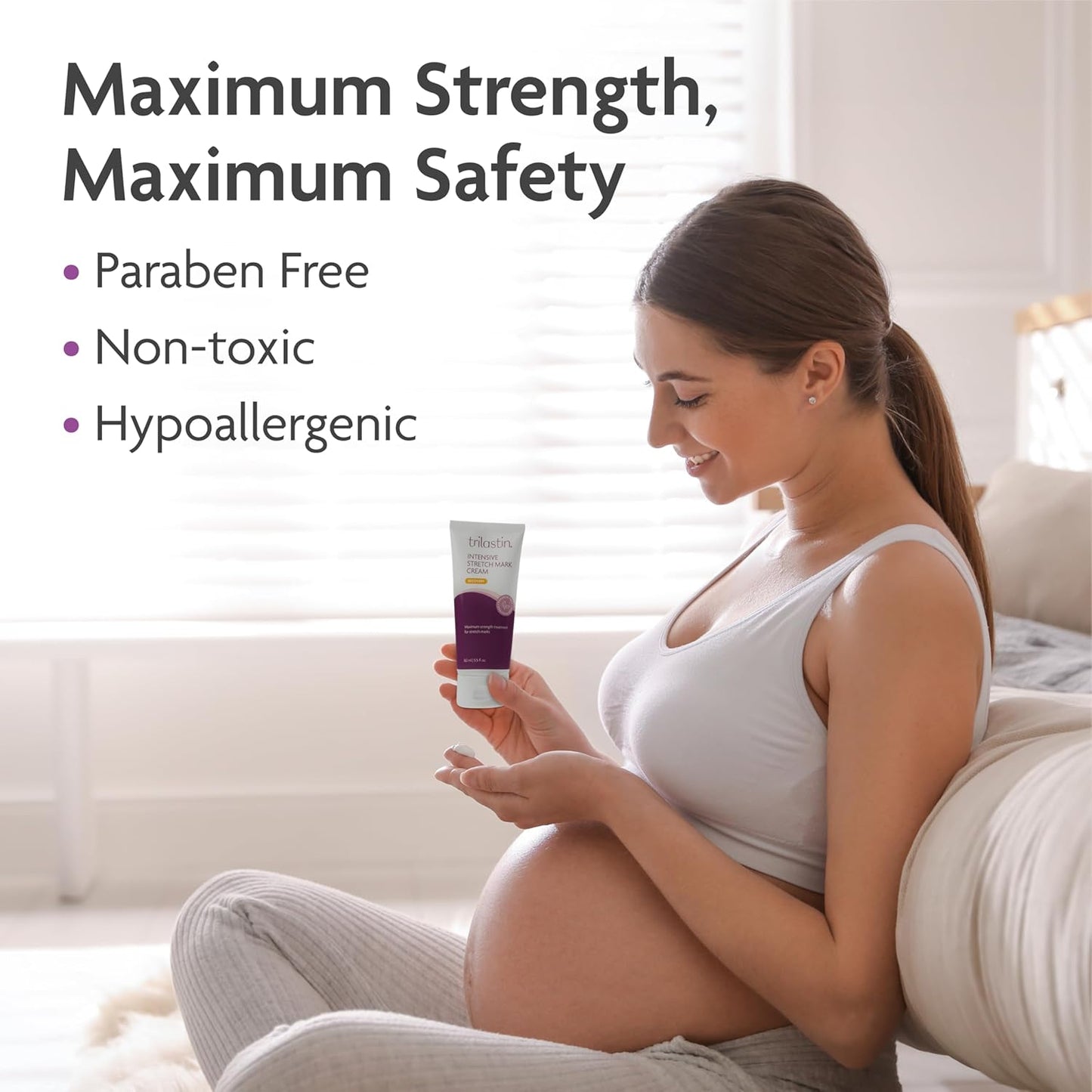 TriLASTIN-SR Intensive Stretch Mark Cream (5.5 oz.) for Pregnancy, Scar Cream and Moisturizing Lotion, Cocoa Butter, Scar Treatment, Hypoallergenic and Paraben-Free