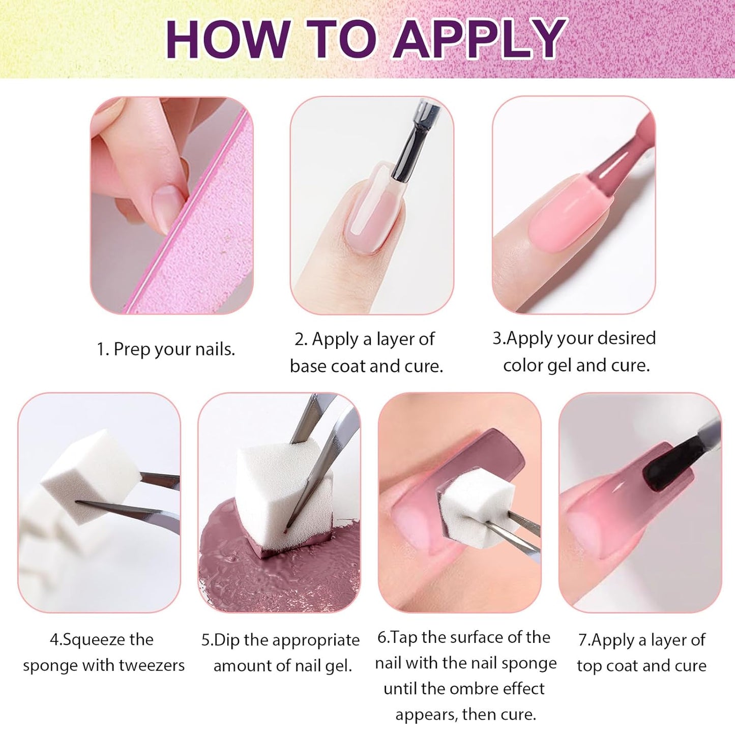 Gradient Painting Gel, 9 Colors Ombre Gel Nail Polish forPigment Pat Aura Nails French Manicure Soak Off UV Long-lasting Home Salon DIY Nail Art Victorian Oddity Color