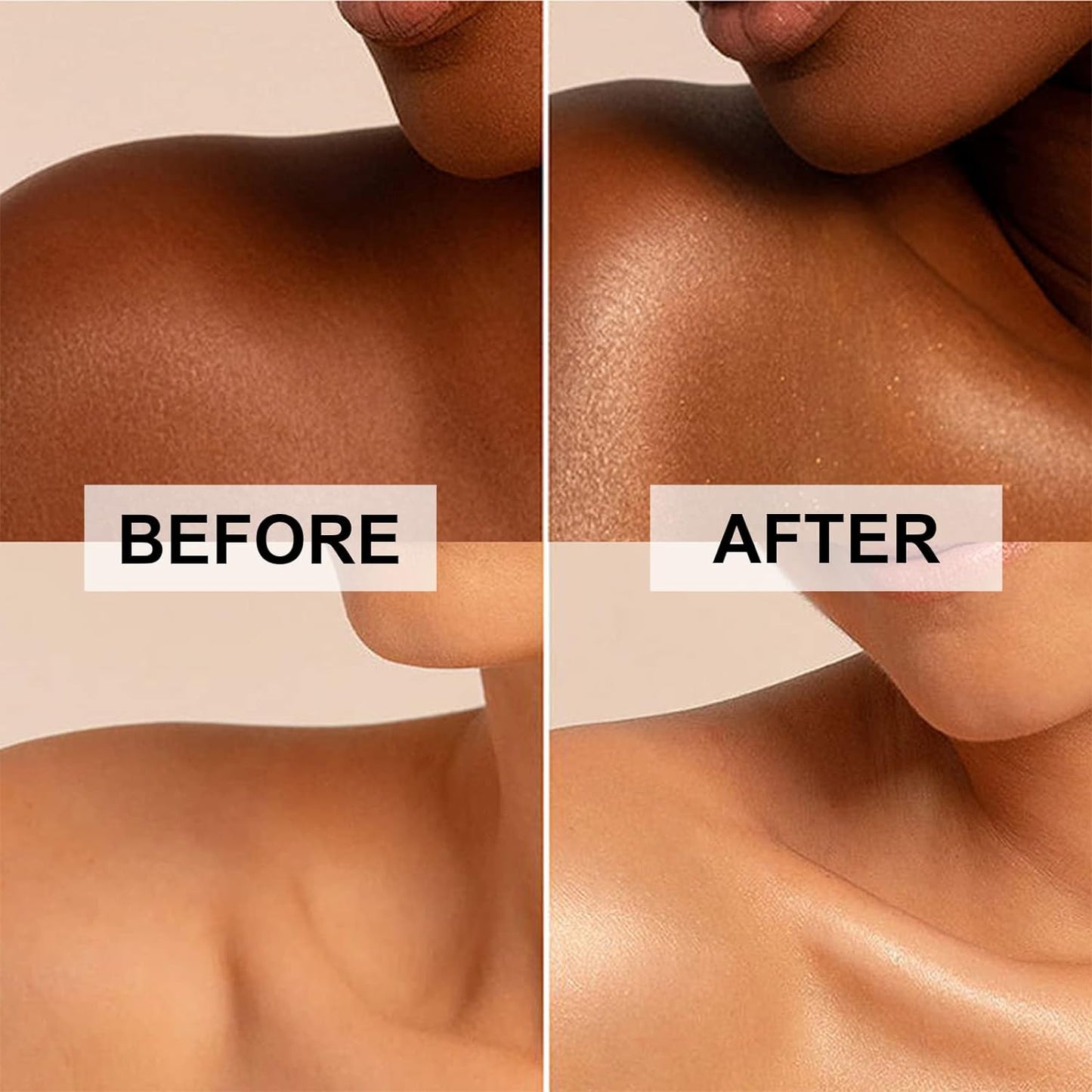 Body Shimmer Oil, Waterproof Long Lasting Moisturizing Bronze Body Luminizer Glow For Face & Body, Liquid Illuminator Body Highlighter 1oz/Jars, Makeup Brush Include (Metallic Gold #02)