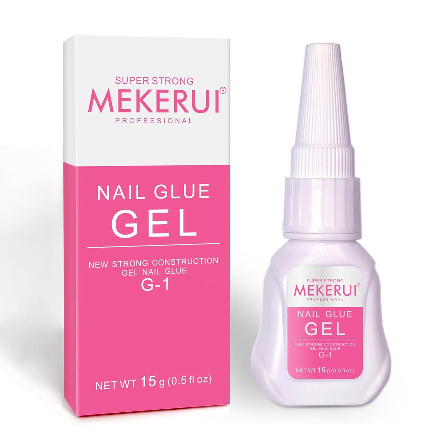 Super Strong Nail Glue Gel (15g) for Press on Nails,Drip and Clog Proof,7S Quickly Dry Without UV Light,Long-Lasting 30+Days,Waterproof Beauty Secret Professional Salon Quality (1, Nail Glue)