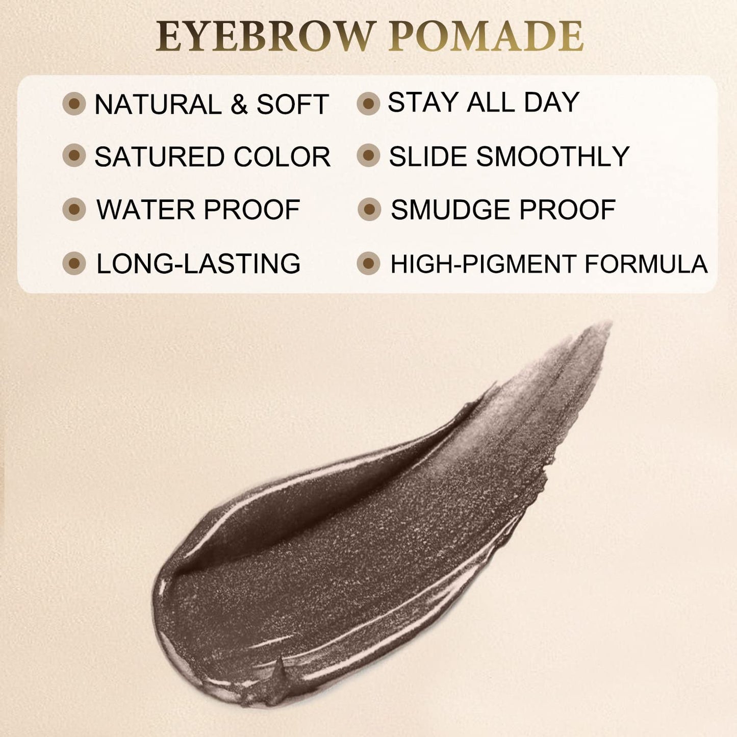 Eyebrow Stamp Stencil Kit ,Brow Stamp Trio Kit with Waterproof Eyebrow Pencil, Eyebrow Pomade, 20 Eyebrow Stencils, Dual-ended Eyebrow Brush and Sponge Applicator - Dark Brown