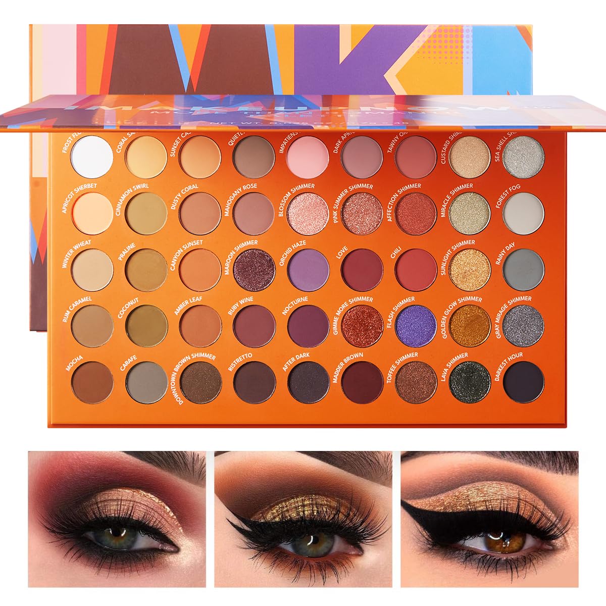 45 Shades Eyeshadow Palette, Highly Pigmented Neutral Tones Collection Makeup Palette, Matte Shimmer Metallic Glitter Eye Shadow For Long Lasting Eye Make Up