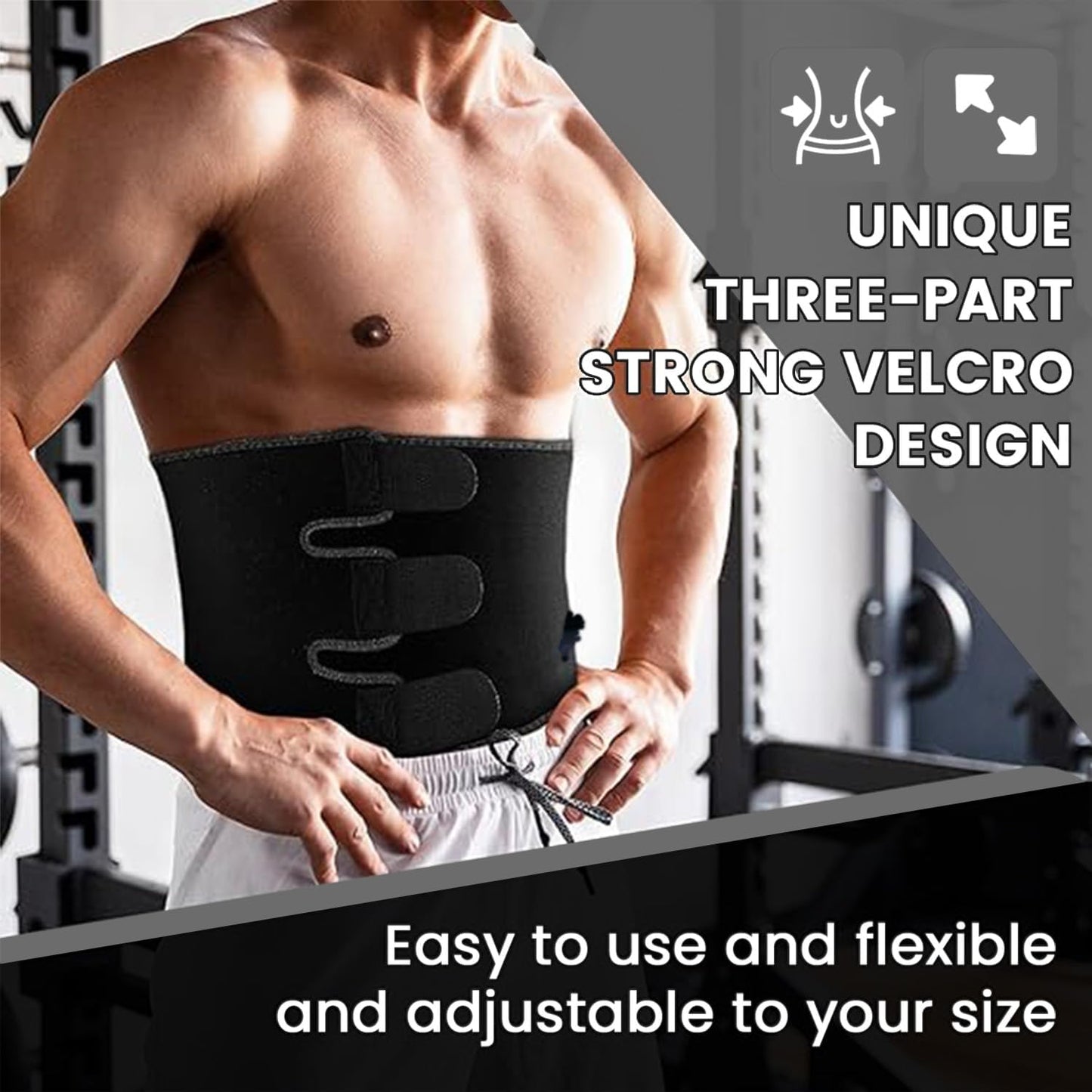 RIYA Waist Trimmer Sweat Waist Trainer for Women and Men Waist Sweat Belt Band Belly Stomach Wrap