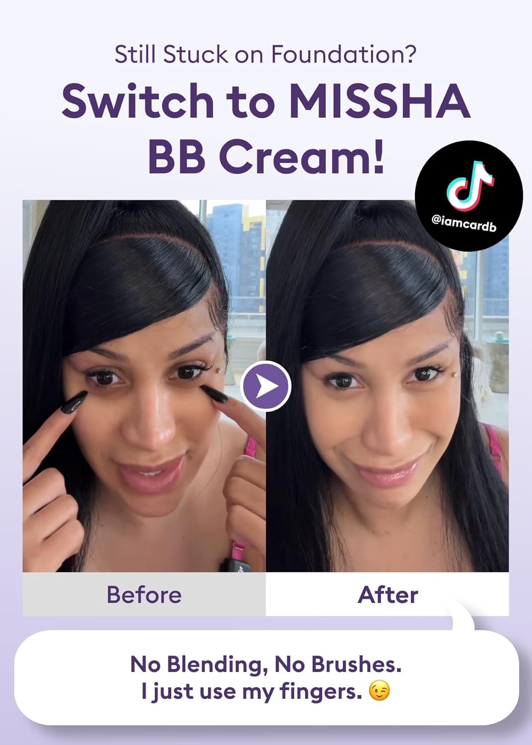 MISSHA M PERFECT COVER SERUM BB CREAM No.45 Deep Mocha- Deep with Cool Undertone, BB Cream by Cardi B Pick, Skin Tint, Tinted Moisturizer, Skin Care Foundation Makeup, Korean Makeup, 1.18 Fl oz