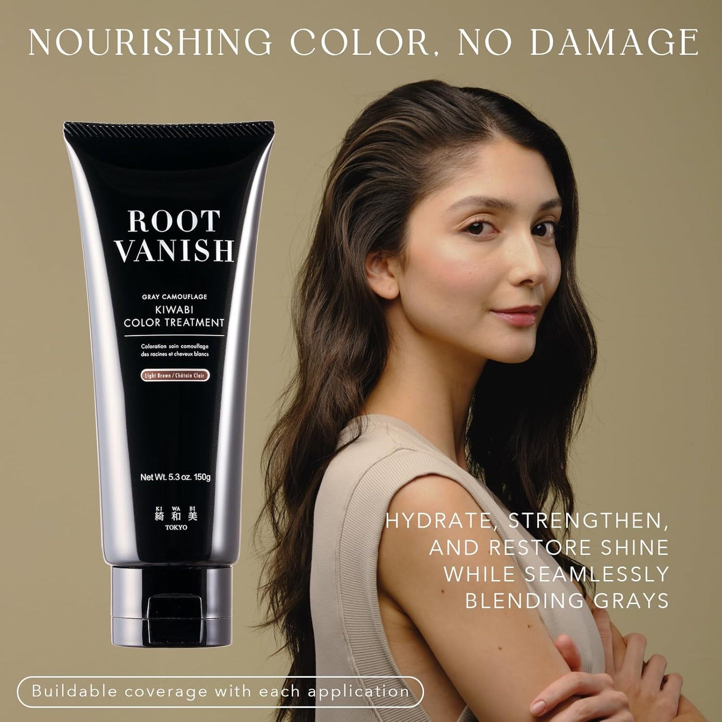 Color Treatment for Gray Coverage – Subtle, Gradual Semi-Permanent Hair Color – Hydrating, Sulfate-Free, Ammonia-Free, Vegan Color Depositing with 31 Botanical Extracts (Black)