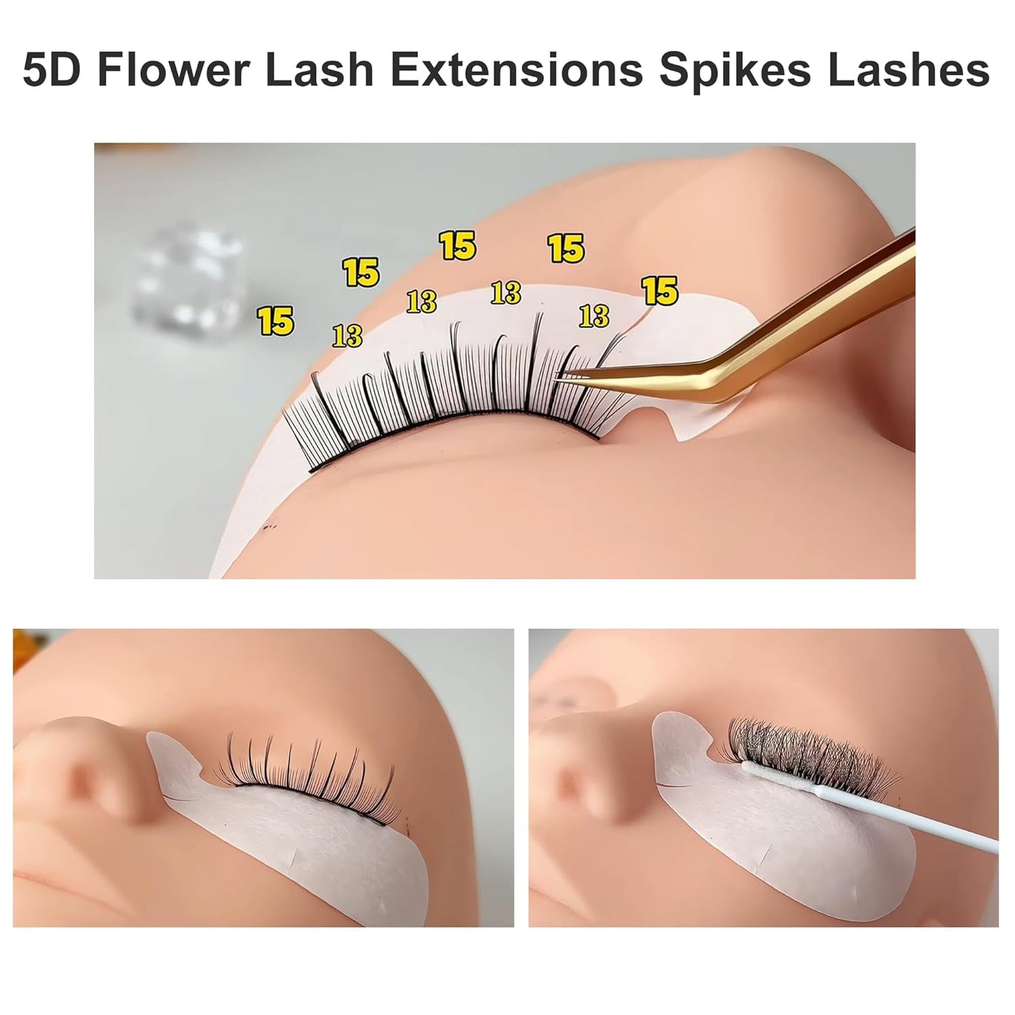 5D Flower Lash Extensions Spikes Lashes 0.07 Matte Black C Curl Lashes 10mm Volume Eyelash Extension Lash Trays Professional Use(5D Flower,0.07-C,10mm)