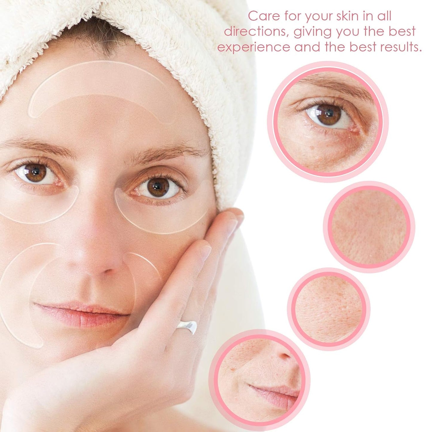 Syhood 12 Pieces Silicone Eye Wrinkle Pads Anti Aging Silicone Pads Reusable Reduce Skin Wrinkles Under Eye Patches Cleavage Pads for Mouth and Eyes(Transparent)