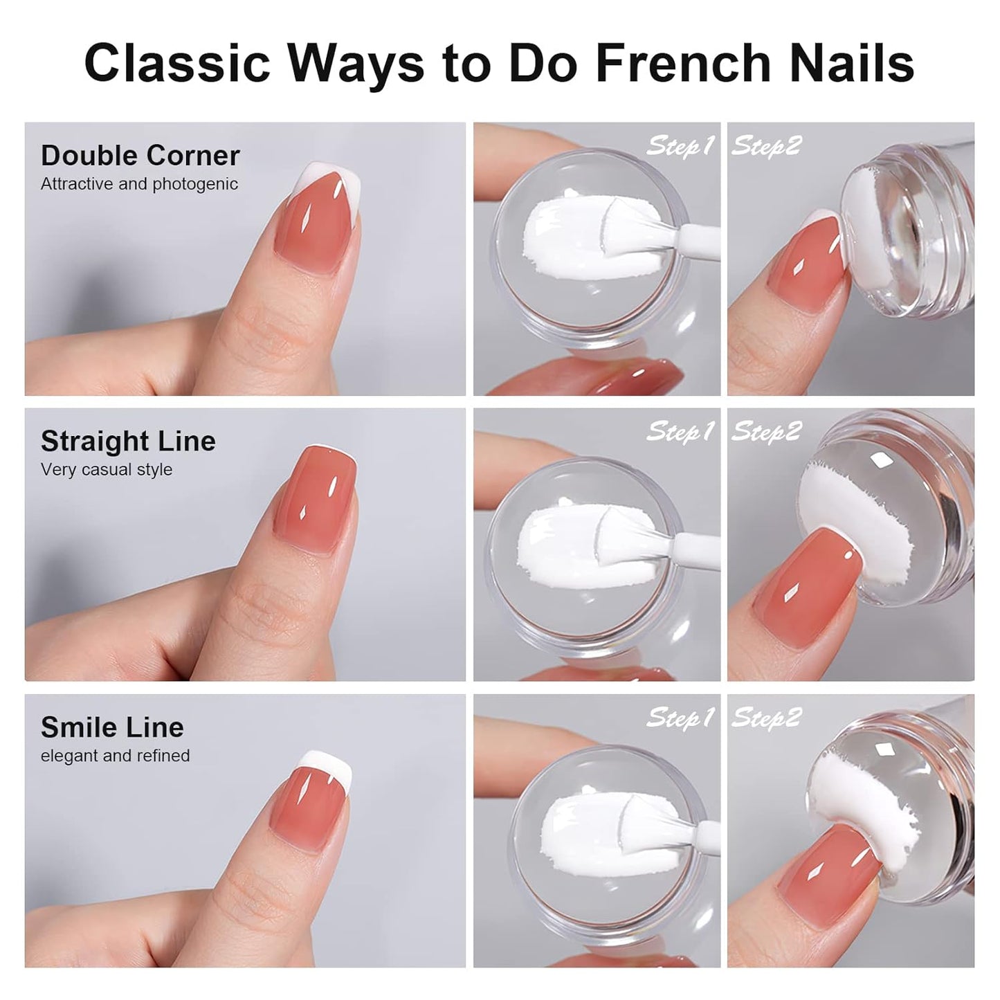 Nail Art Stamper Clear Silicone Nails Stamping Jelly with Scraper Transparent Visible Body DIY Manicure Nail Art Tool B