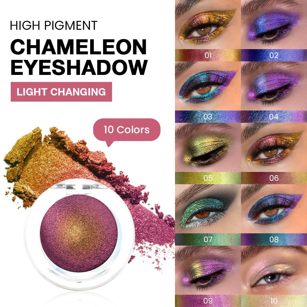evpct Wine Red Gold Shimmer Glitter Sparkle Chameleon Duo Chrome Multichrome Gothic Iridescent festival Eyeshadow Palette, Single Eye Shadow Palette Makeup for Older Women, Glitter Eyeshadow Stick