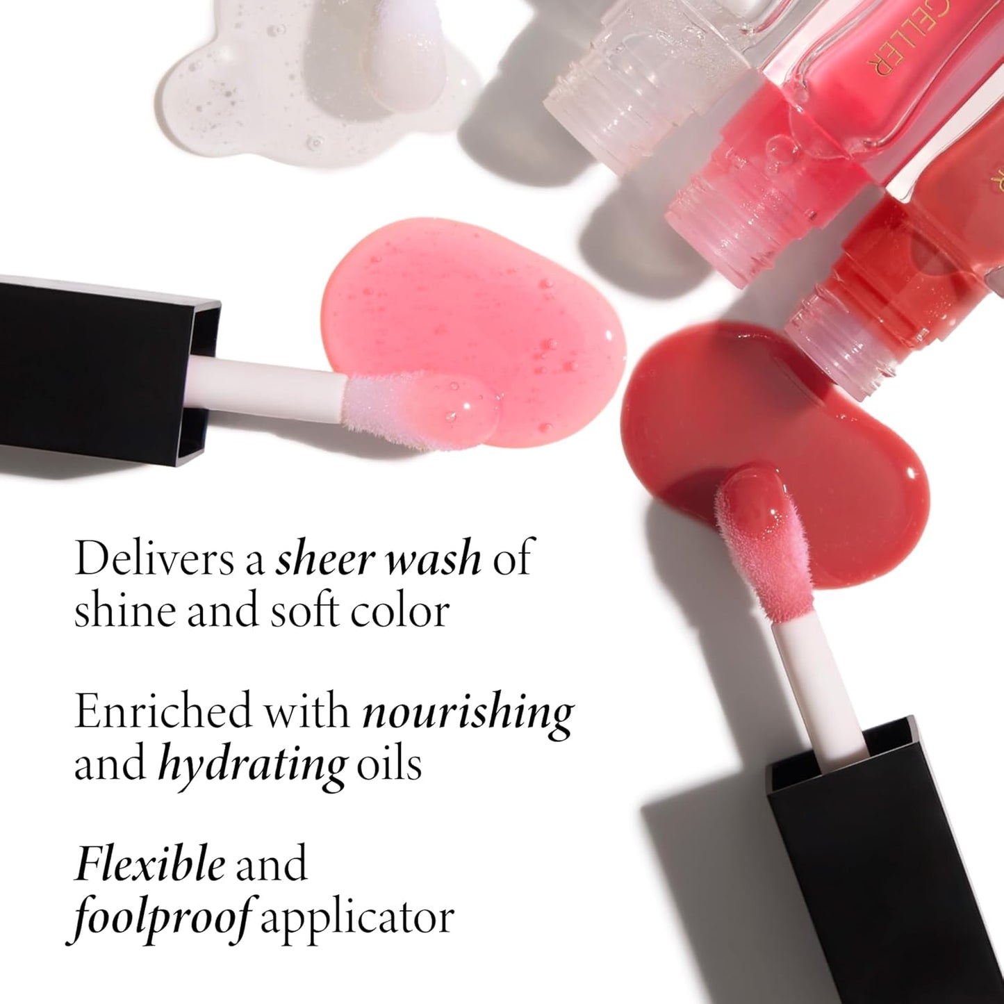 LAURA GELLER NEW YORK Fine Shine Glossy Lip Oil, Mauve Along - Hydrating Squalane - Fine Shimmer Lip Gloss