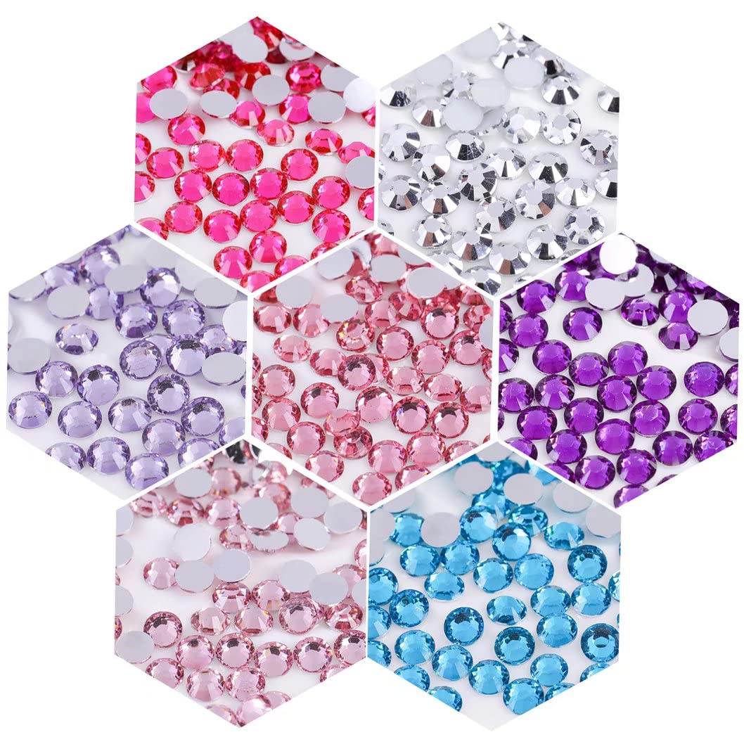 1500 Pieces SS16 4mm Flatback Rhinestones Clear Glass Round Gems Crystals for Nail Art DIY Crafts Clothes Shoes Bags （Silver）