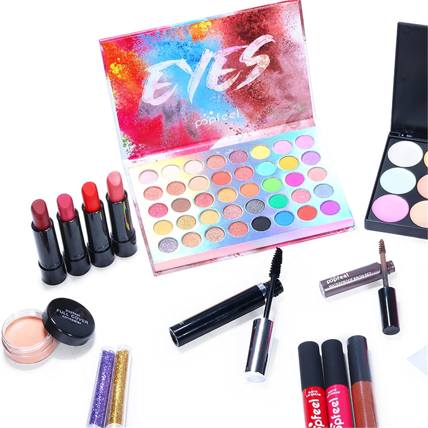 Multi-purpose Makeup Kit All-in-One Makeup Gift Set Colours Mix Eyeshadow Concealer Lip Gloss Pressed Powder and Powder Blusher Cosmetic Makeup Palette Set Kit #092