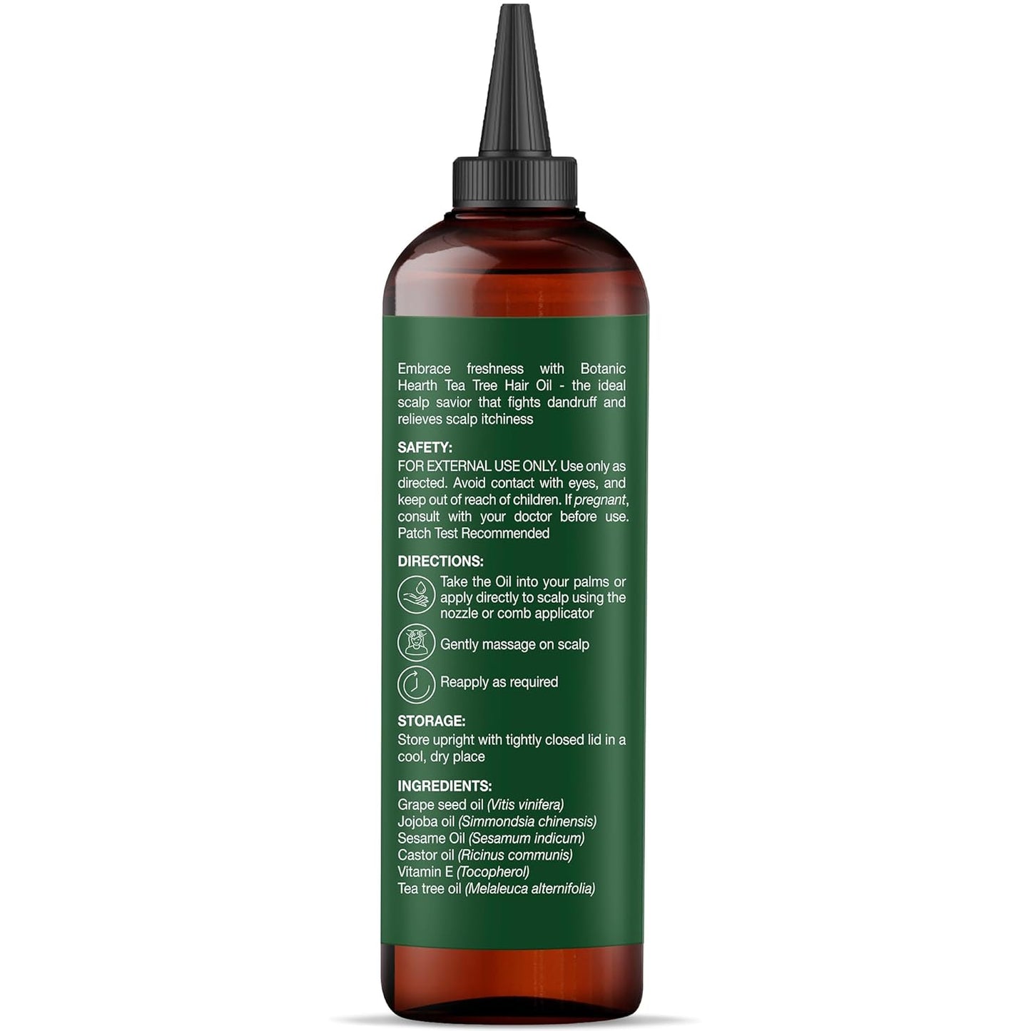 Botanic Hearth 100% Pure Tea Tree Oil For Hair (6.7 Fl Oz) | With Jojoba & Grapeseed Oils | Hair Oil Repairs Dry Damaged Hair, Strengthening, Healthier Hair- Hair Tonic