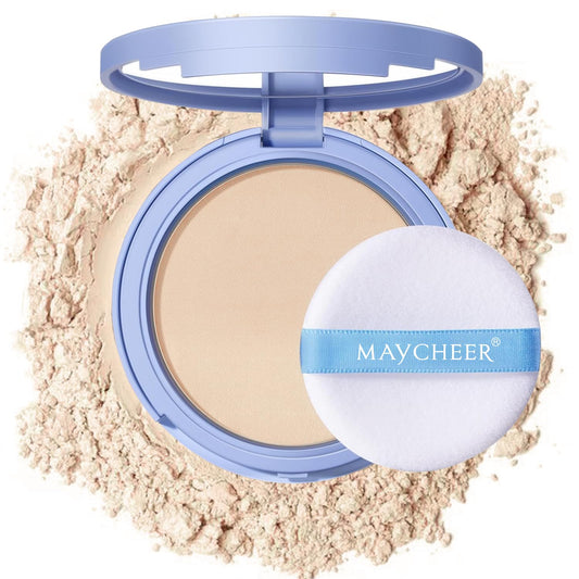 Oil Control Face Pressed Powder, Matte and Smooth Translucent Setting Powder for Women, Waterproof Long Lasting Finishing Powder, Lightweight Cosmetic Powder, Cruelty-free (01# Lvory White, 0.35Oz)