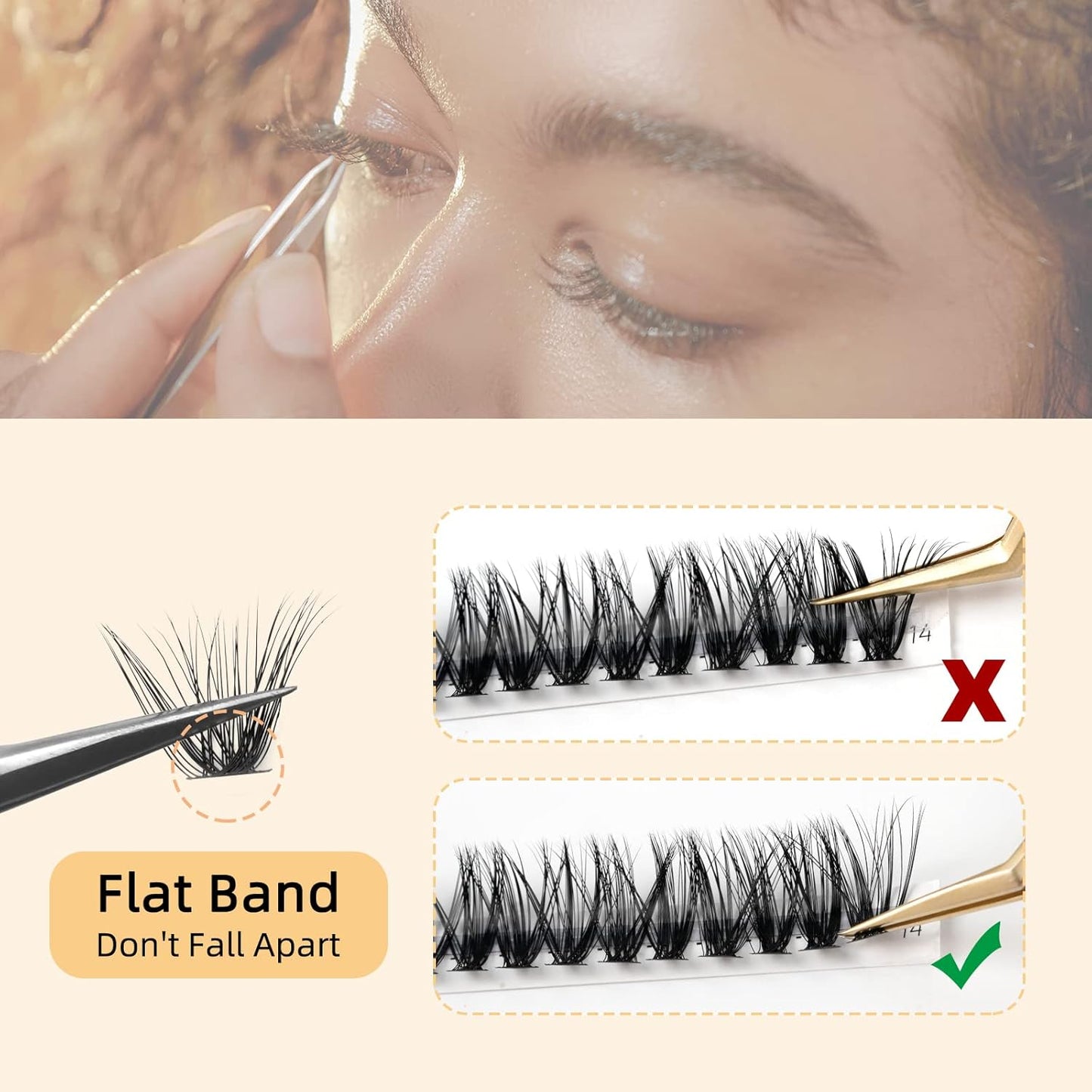 QUEWEL Lash Clusters 240Pcs Cluster Lashes 30D 0.07C Curl Mix8-14mm Individual Lashes Soft&Comfortable DIY Eyelash Extension at Home(30D 0.07C MIX8-14)