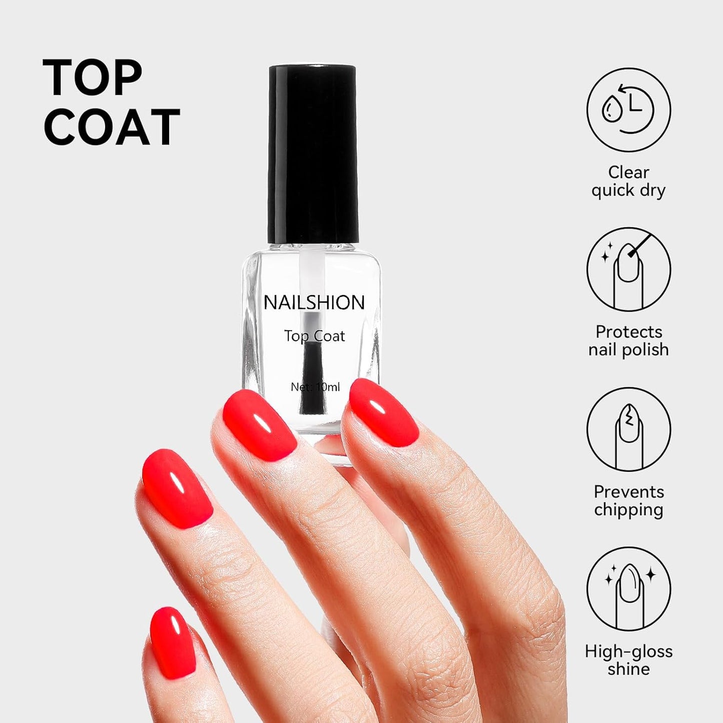 Clear Pink Base Top Coat Clear Nail Polish, Sheer Pink Base Ridge Filler Strengthening Anti Chip Nail Concealer, Non Gel, Salon Quality, Quick Dry Home DIY Nail Art Gift Set