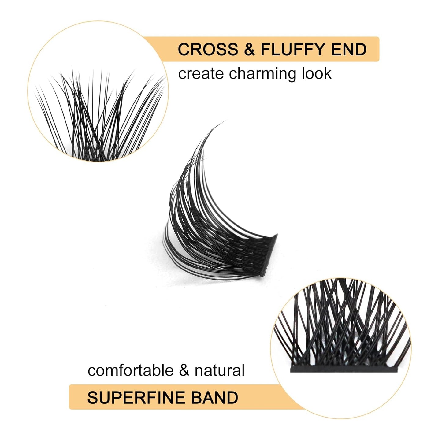 QUEWEL Lash Clusters 72 Pcs Cluster Lashes Wide Stem Eyelash Clusters C/D Curl 8-16mm DIY Eyelash Extensions Mega Style for Self Easy To Use at Home(Mega-C-MIX8-16)