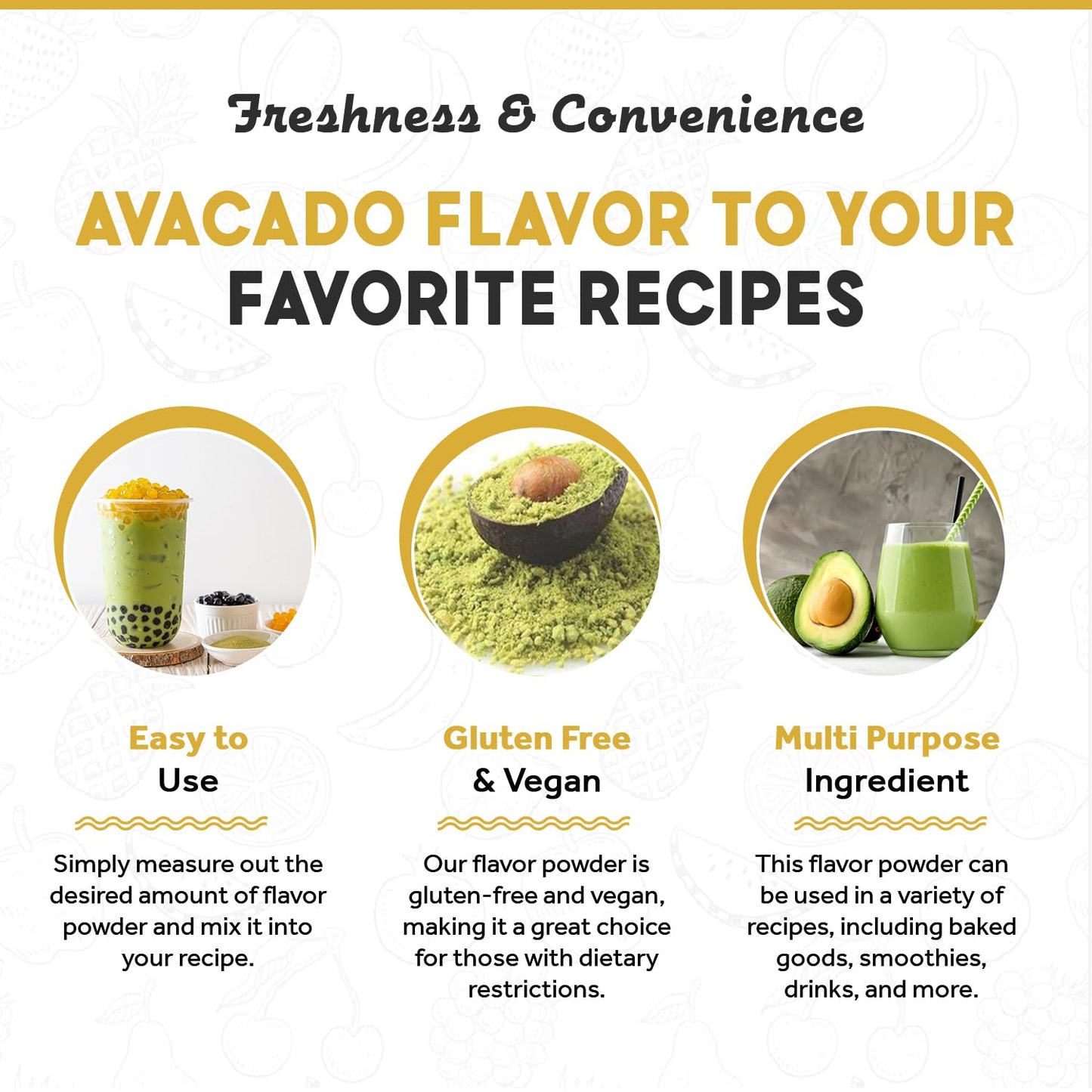 Fanale Premium Avocado Bubble Tea Flavoring Powder | Perfect for Baking, Smoothies, Desserts and Drinks | Instant Flavoring Powder for Boba Milk Tea - 2.2 Pounds (Pack of 1)