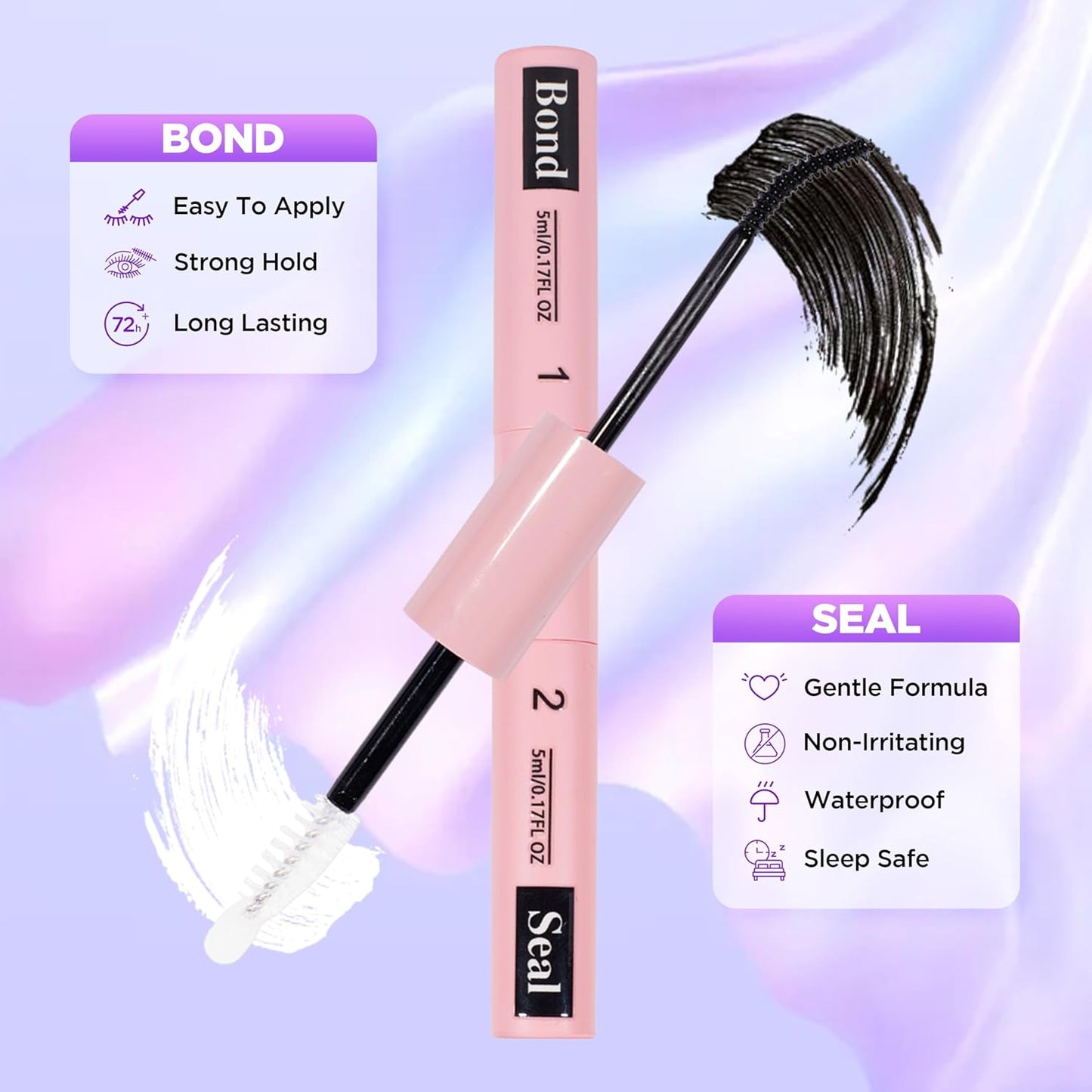 Lash Extension Kit DIY Lash Clusters Kit Eyelash Extensions Individual Lashes Extensions with (Bond,Seal,Tweezers,Remover,140Pcs,Ice Glow,10-14)
