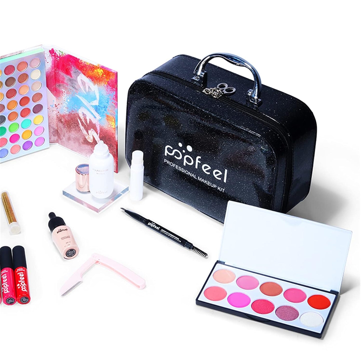 Multi-purpose Makeup Kit All-in-One Makeup Gift Set Colours Mix Eyeshadow Concealer Lip Gloss Pressed Powder and Powder Blusher Cosmetic Makeup Palette Set Kit #096