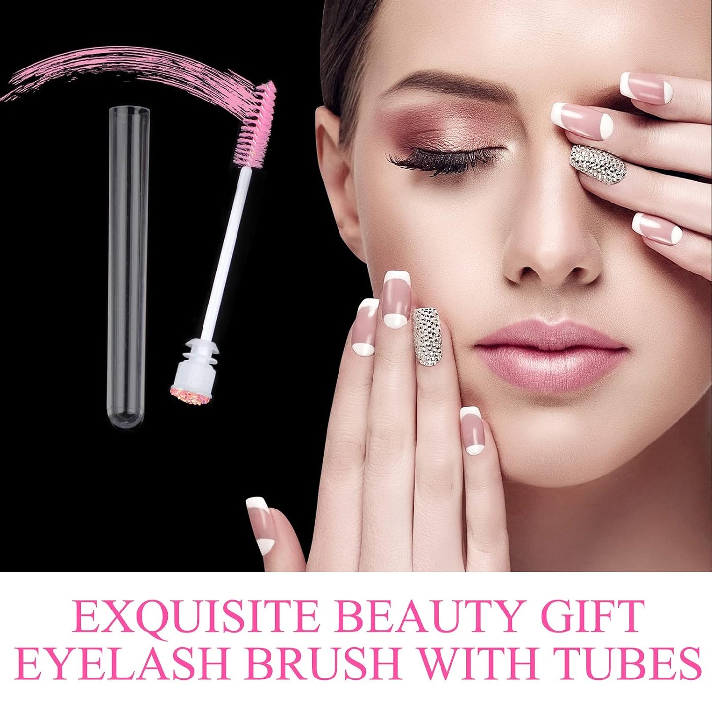20pcs Eyelash brush Lash Wand Makeup tool Eyelash Extension supplies Cleaning brush Diamond Mascara star l pink