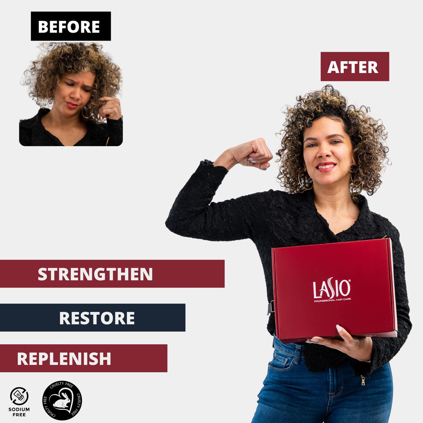 Lasio Keratin-Infused Hypersilk Intense Hair Repair and Healthy Hair Kit - Contains Professional Salon Level Grade Shampoo, Conditioner, and Masque - All In One Hair Kit
