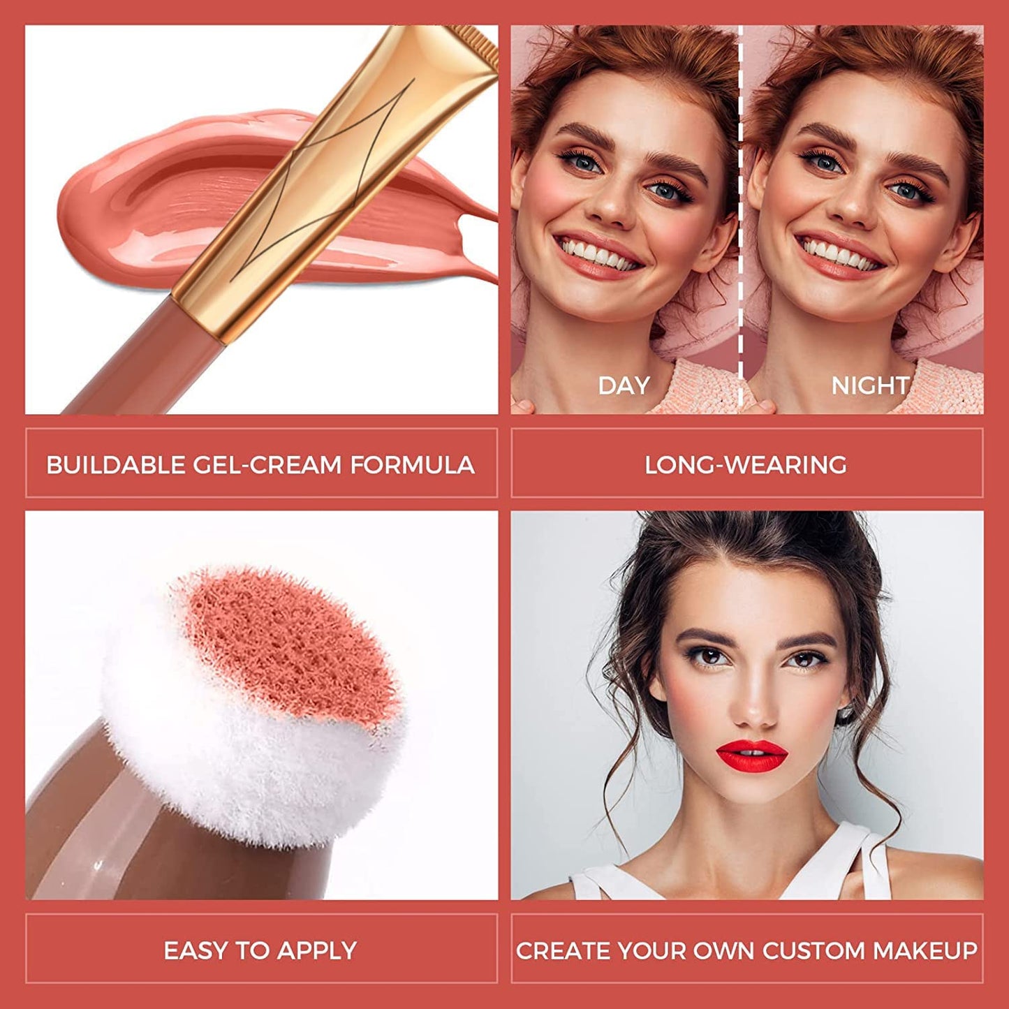 3 Color Contour Beauty Wand, Highlighter ，Blush，Face Concealer Contouring With Cushion Applicator Long Lasting & Smooth Matte Finish Liquid Illuminator Makeup Stick .01 Contour+03 Cherry Red+04 Pear White