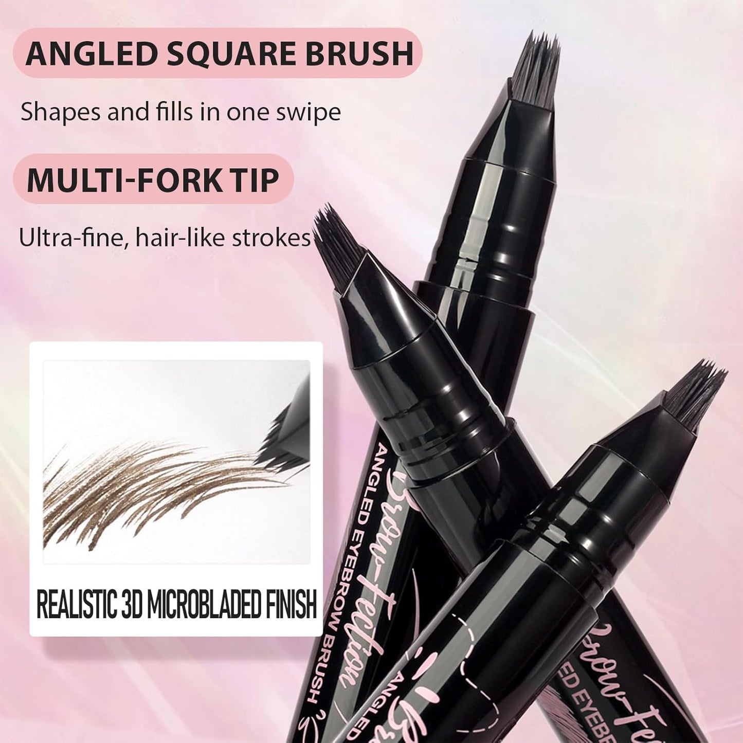 Eyebrow Pencils for Women, Liquid Microblading Eyebrow Pen with Square Angled Brush & Ultra-Fine Precision Tip – Natural Hair-Like Strokes, 24hrs Long-Lasting, Waterproof, Easy to Use (Tawny Brown)