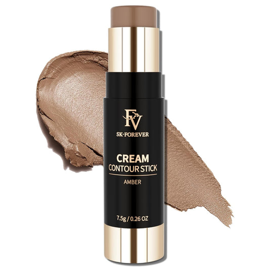 FV Cool Toned Contour Stick, Blendable & Smooth, Natural Finish Cream Contour Stick, Waterproof & Long Lasting Face Shaping Contouring Stick Makeup for Beginners, Cruelty-free, 01 Amber