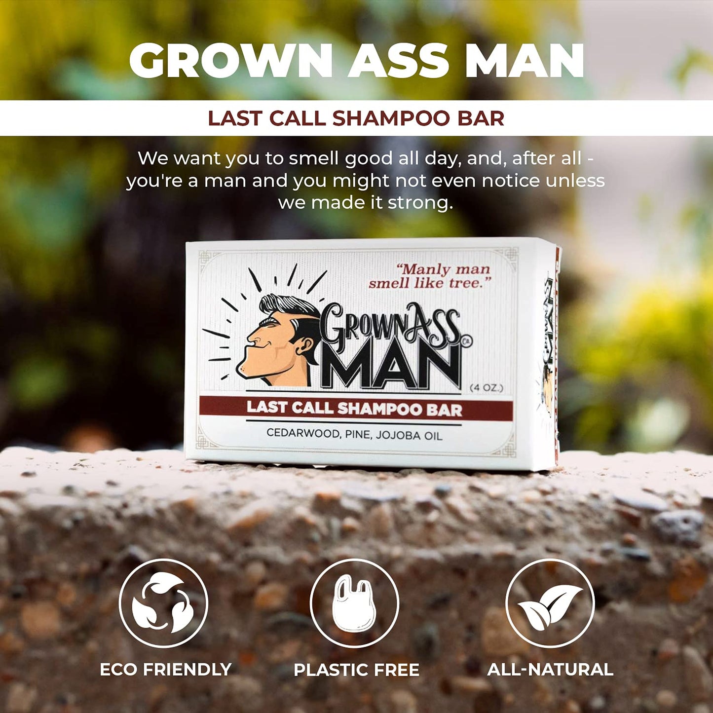 Solid Shampoo Bar Rich Lather 3 in 1: Hair, Beard & Body Wash - Plastic Free & Eco-Friendly, Natural & Organic Clean for All Hair Types, 4oz Bar (Last Call, 3-Pack)
