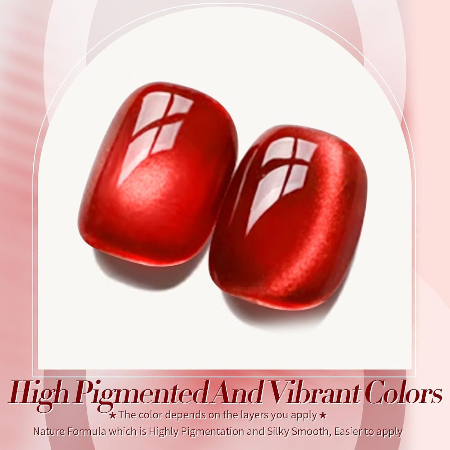 Born Pretty Cat Magnetic Eye Gel Nail Polish,Red Jelly Glass Magnetic Gel Polish, Artisan Glitter Soak Off Nail Art Salon Manicure Home Gift 15ml