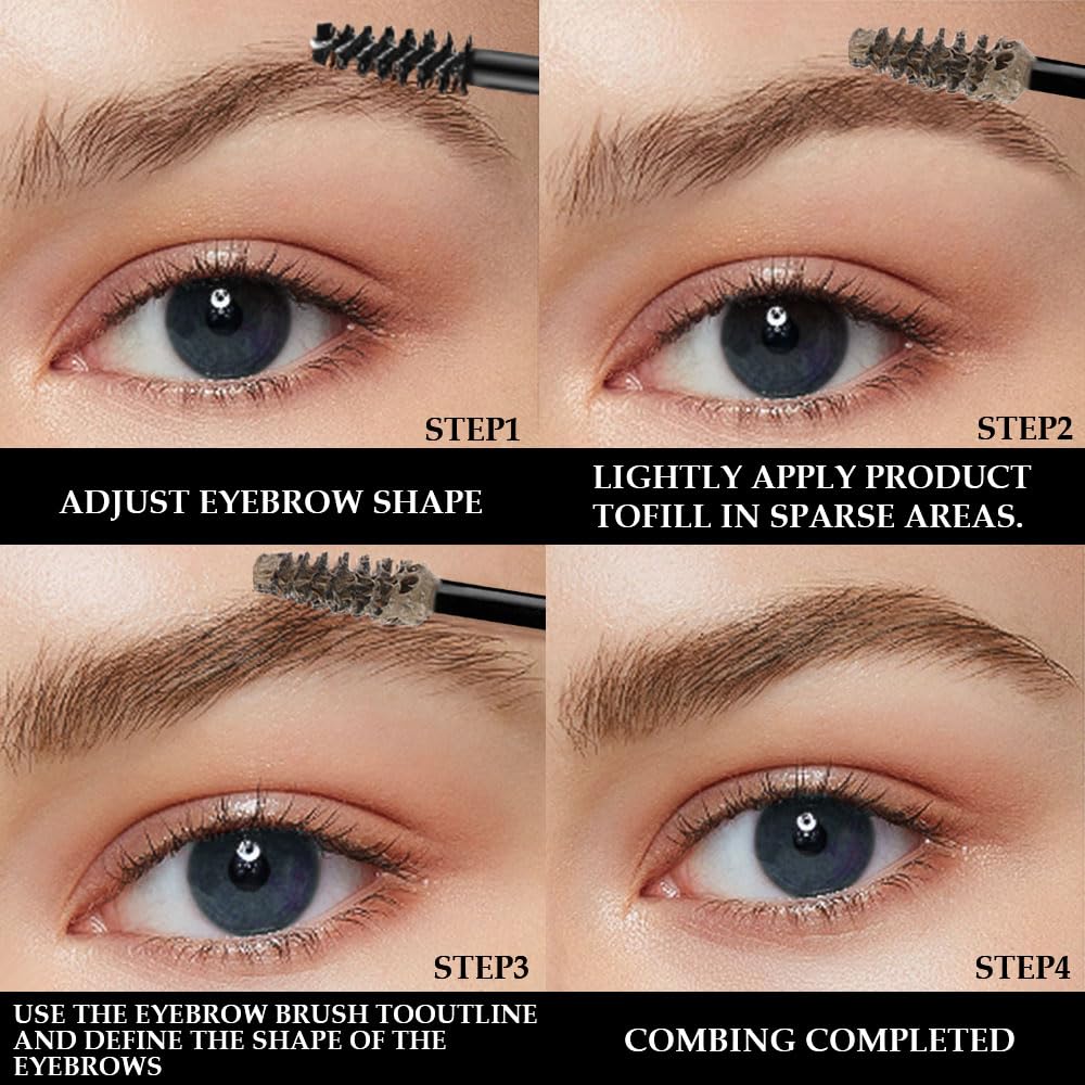Tinted Thickening Brow Mascara,Brow Fast Sculpt,Waterproof, Transfer-proof, Brush to Fill in Eyebrows and Cover Gray Hairs - Cruelty Free (2pcs 01 Taupe &08 Black)