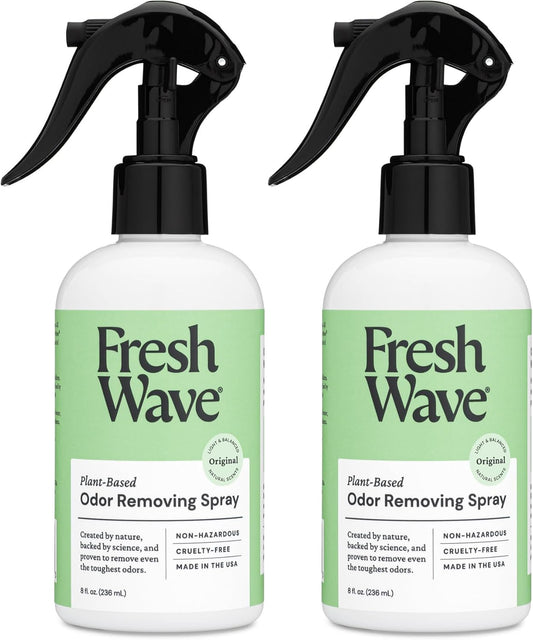 Fresh Wave Original Scent Odor Removing Spray, 8 fl. oz. | Pack of 2 | Odor Absorber for Home, Furniture, Fabrics & Trash | Safer Odor Relief
