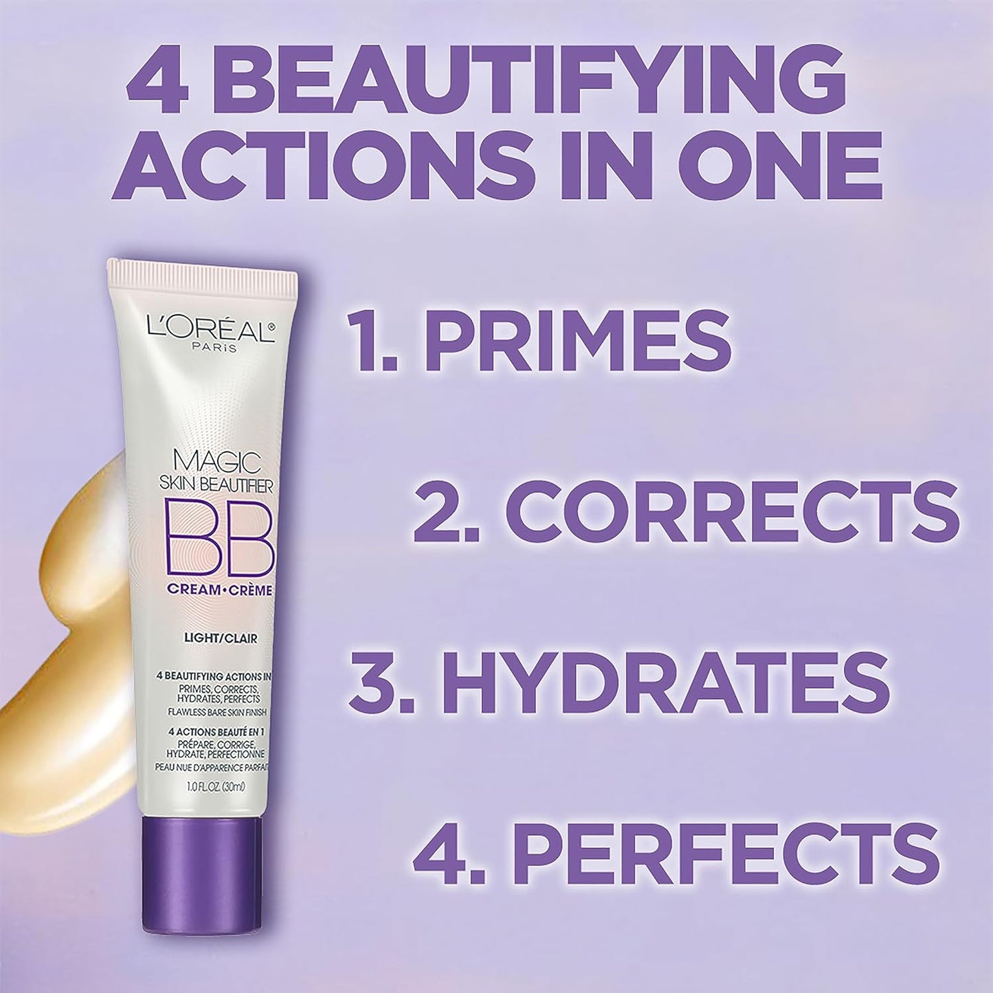 L'Oréal Paris Makeup Magic Skin Beautifier BB Cream Tinted Moisturizer, Anti-Redness, 1 fl oz, 2 Count