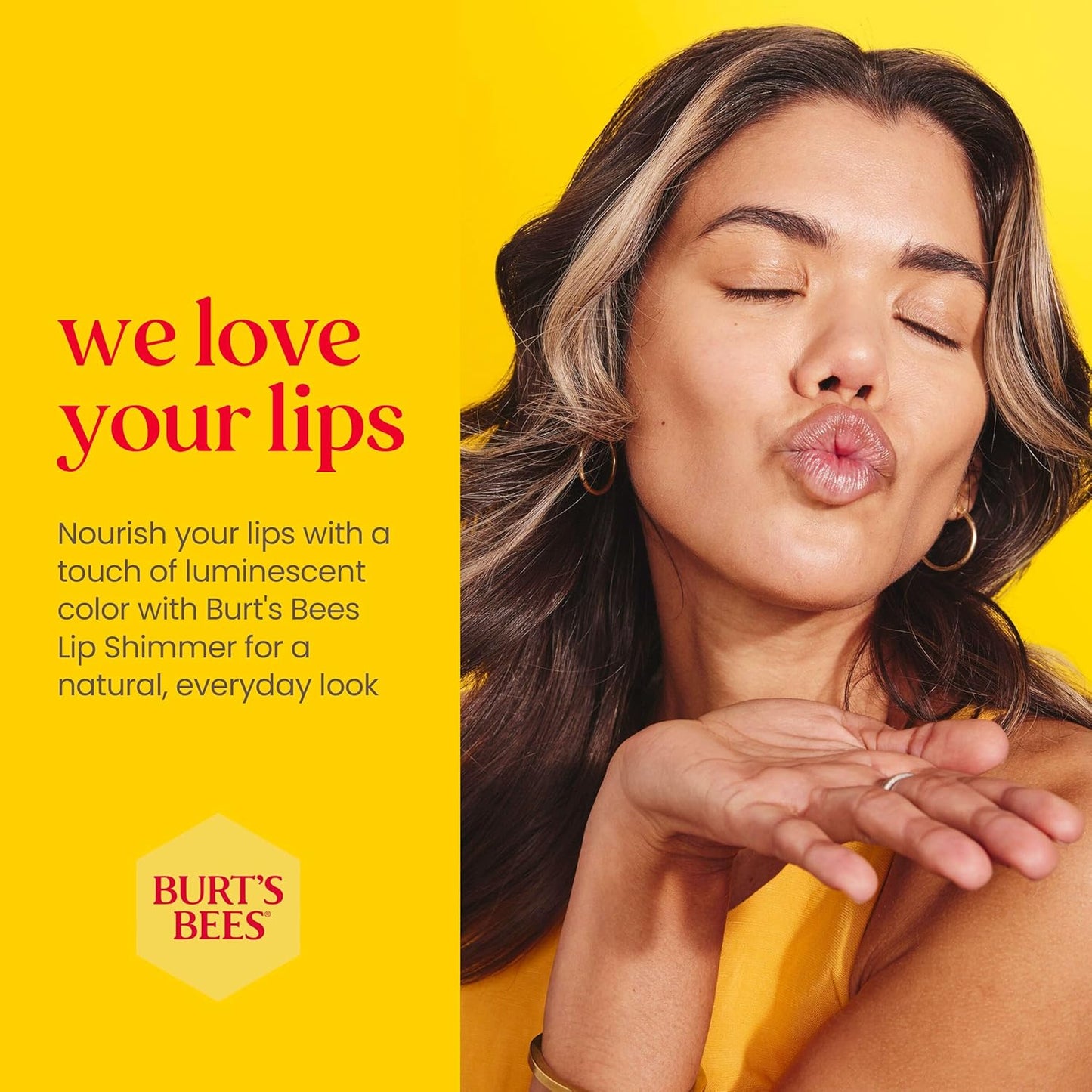 Burt's Bees Shimmer Lip Tint Set, Tinted Lip Balm Stick, Moisturizing for All Day Hydration with Natural Origin Glowy Pigmented Finish & Buildable Color, Grapefruit (4-Pack)