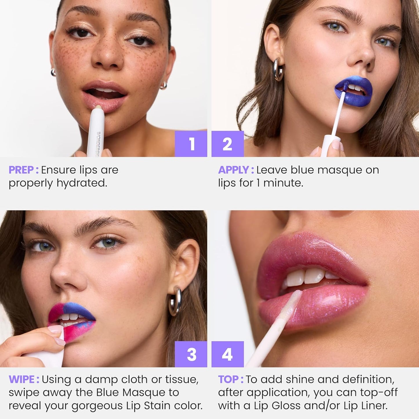 Wonderskin Wonder Blading All Day Lip Stain Peel Off Masque - Long Lasting, Waterproof and Transfer Proof Pink Lip Tint, Matte Finish Peel Off Makeup (Crush Masque)