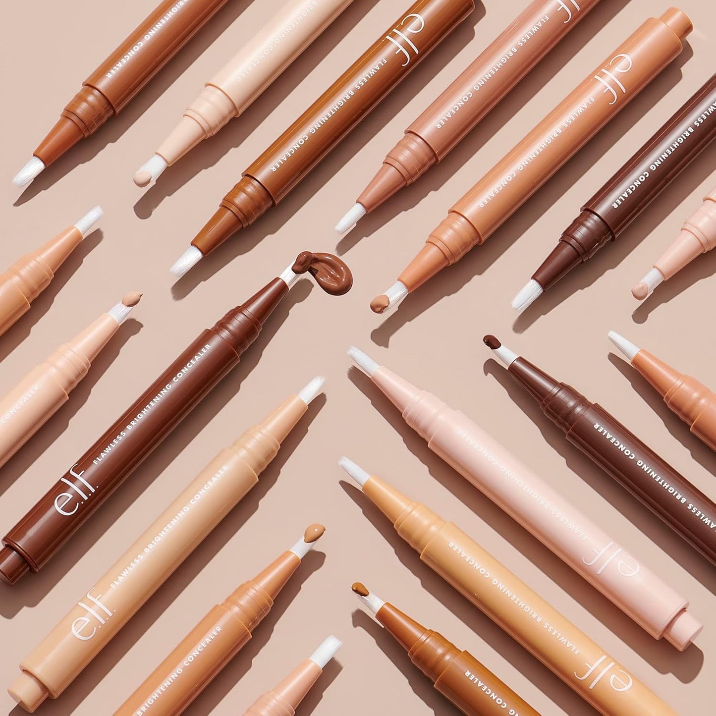 e.l.f. Flawless Brightening Concealer, Illuminating & Highlighting Face Makeup, Conceals Dark Under Eye Circles, Rich 66 C, 0.07 Fl Oz
