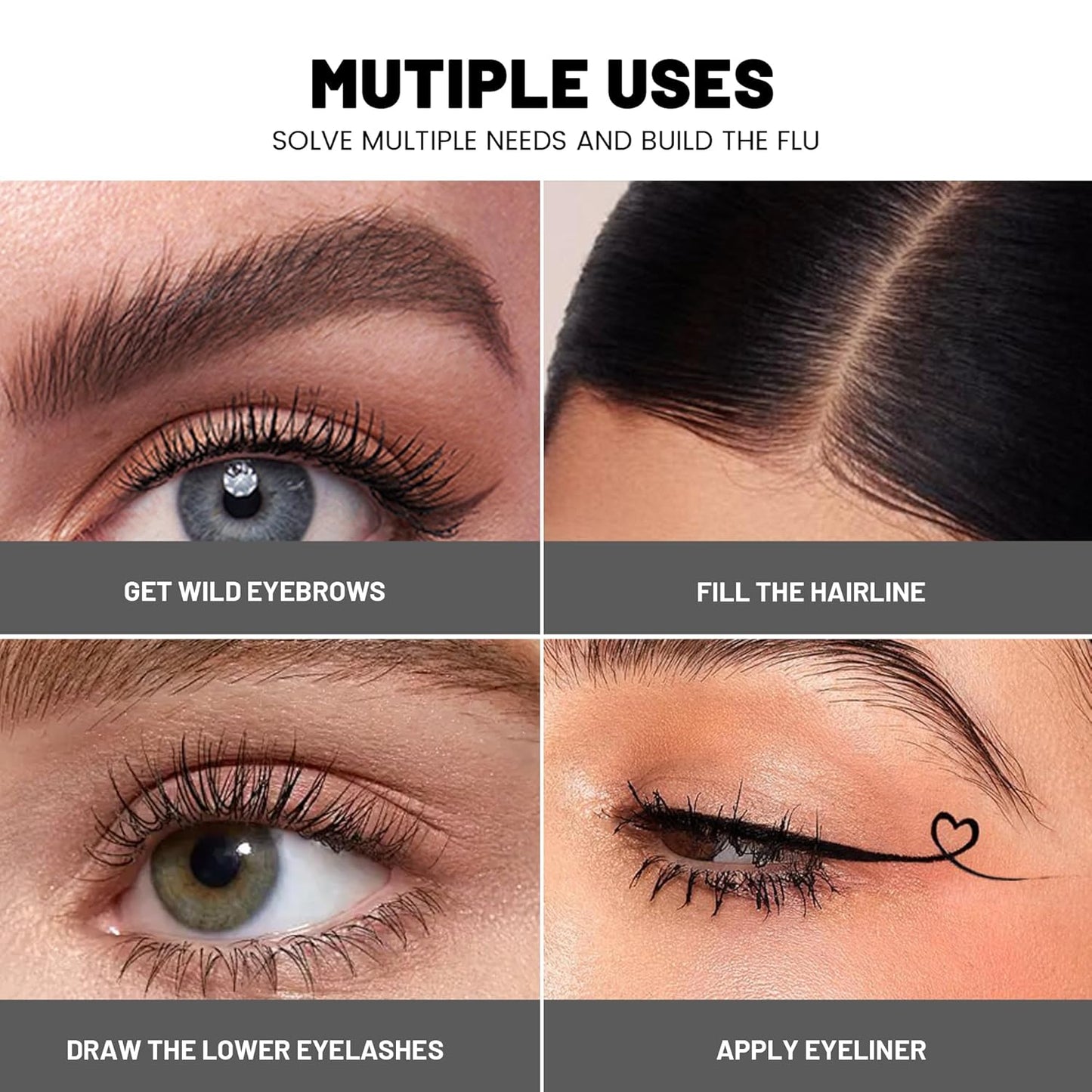 2 Pack 2 Fine Tip Eyebrow Pen, Waterproof Filling Faux Brow Makeup Pencils for Women with Precise Curved Brush-Tip to Fast Create Natural Hair-Like Brows, Last All-Day (Cool Brown)