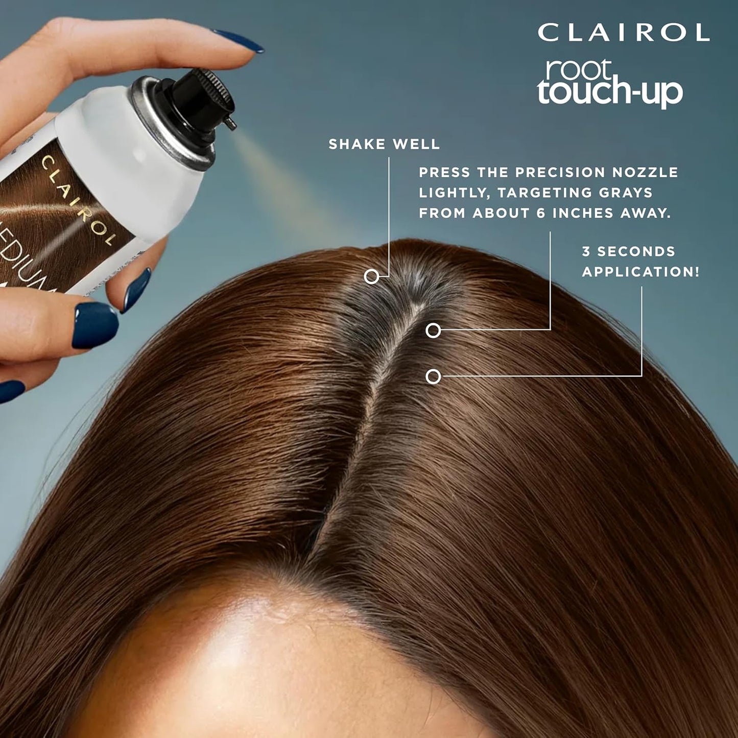 Clairol Root Touch-Up by Nice'n Easy Temporary Hair Coloring Spray, Dark Brown Hair Color, Pack of 1