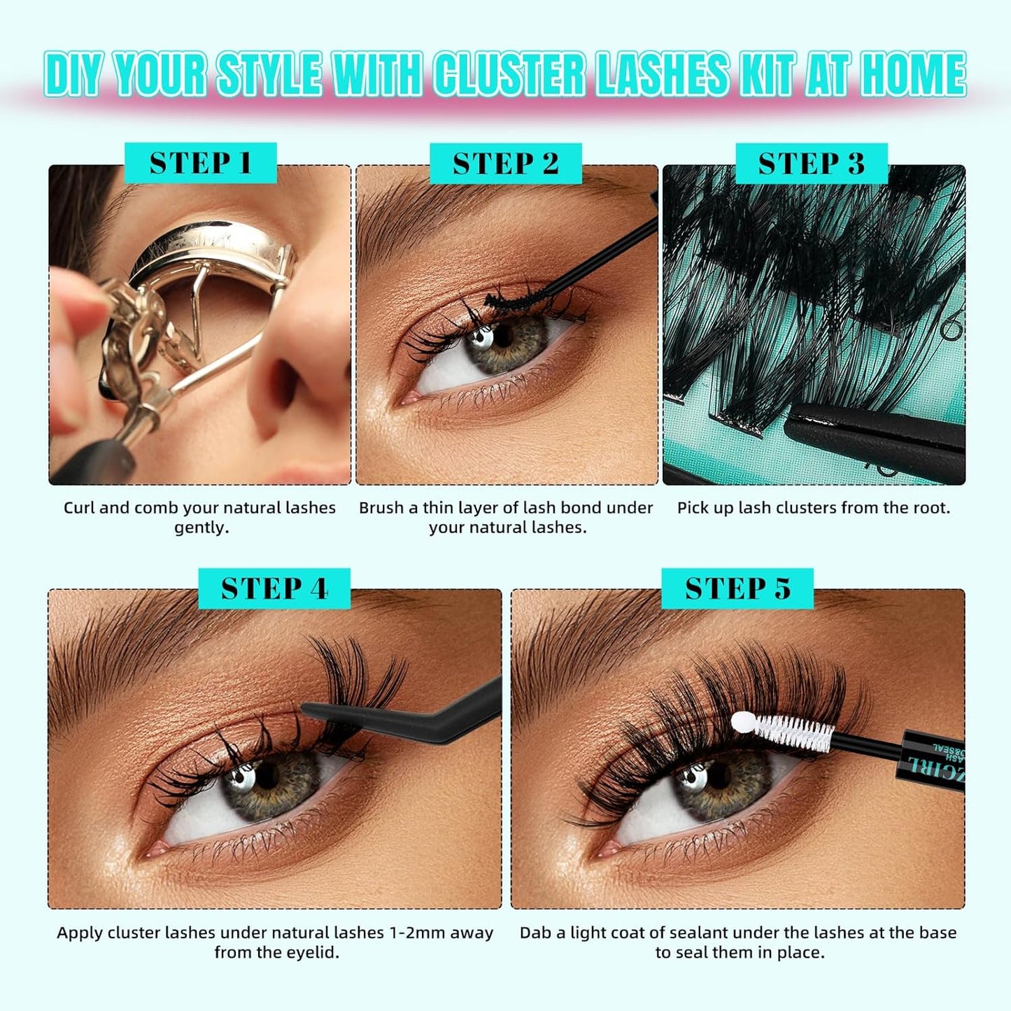 Lash Clusters 320Pcs 70D Eyelashes Cluster D Curl Individual Wispy Lashes Cluster for DIY Cluster Eyelash Extensions at Home for Beginners (Mix10-16mm)
