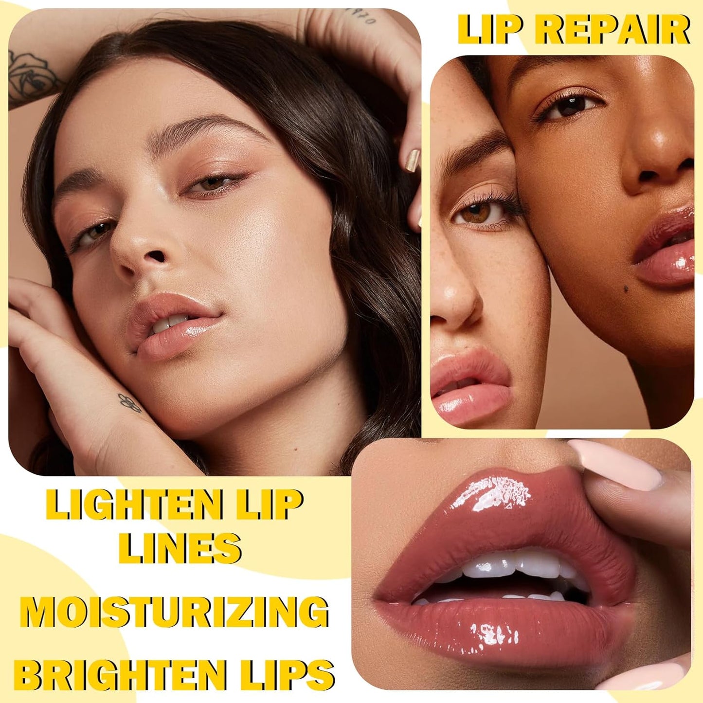 2PCS Lip Balm Honey Pot,Moisturizing Lip Sleep Mask,Prevention Dry and Cracked Overnight Sleeping Lip Mask with Brush,Reduces Lip Lines Long Lasting Hydrating Lip Care Scrubs Exfoliator