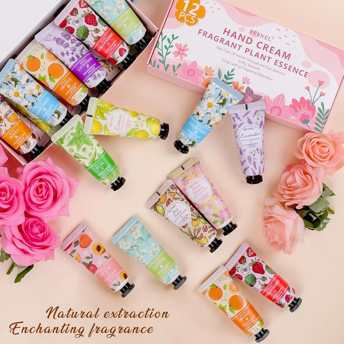 12 Pack Hand Cream Gifts Set For Women, Mini Hand Lotion Travel Size in Bulk for Dry Cracked Hands, Graduation Gifts, End of Year Teacher Appreciation Gifts, Thanksgiving Gifts, Party Favors