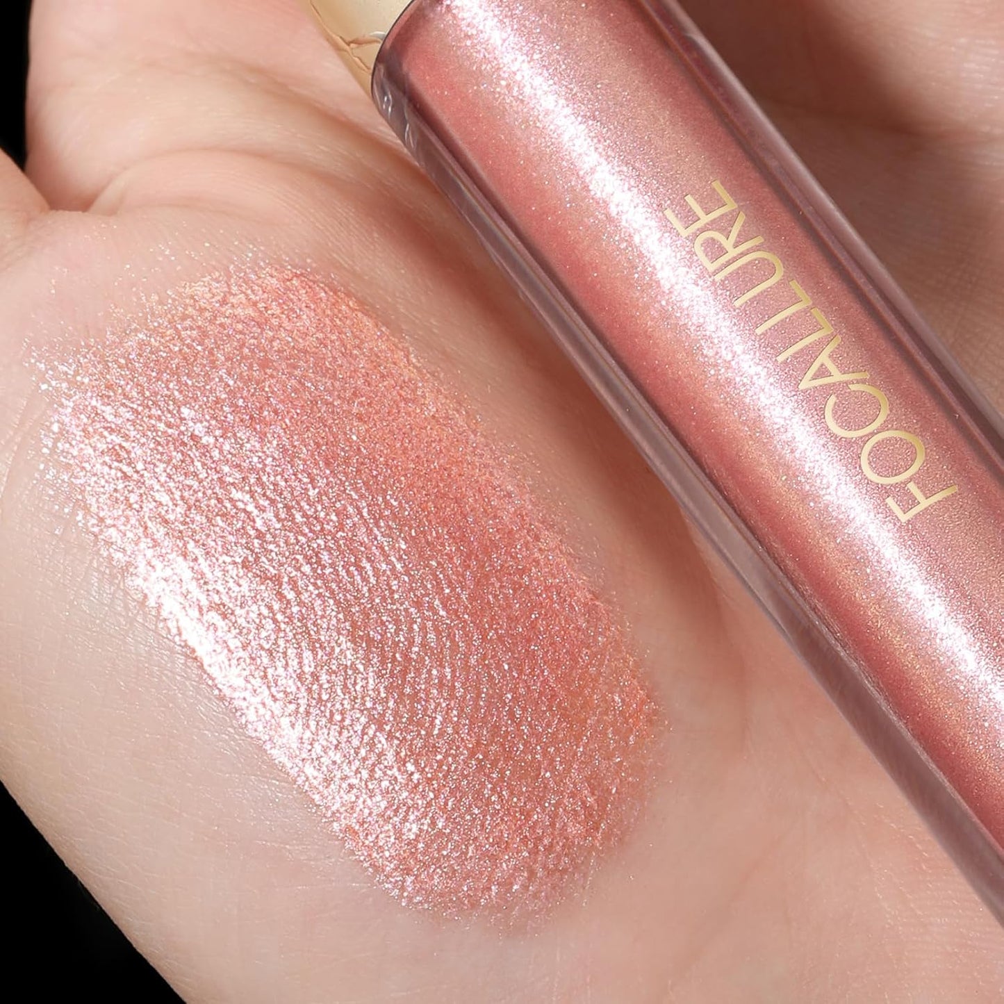 FOCALLURE Metallic Liquid Lipstick,Non Stick Cup Lip Gloss,High Impact Lip Color with Transfer-proof Wear,Long Lasting & Waterproof Lipstick Makeup for Women,PK03 Candy Castle