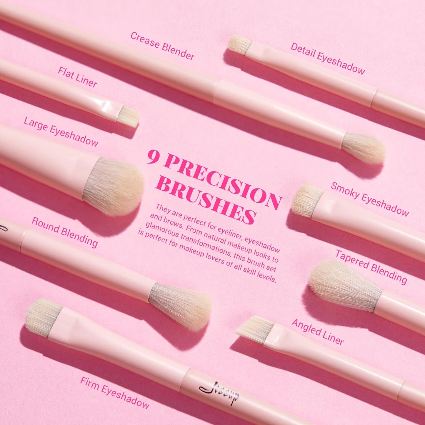 Jessup Pink Makeup Brushes Set 14Pcs Make up Brushes Premium Vegan Foundation Concealer Blush Eyeshadow Eyeliner Powder Highlighter Blending Face Brush Set with Gift Box, T495-G