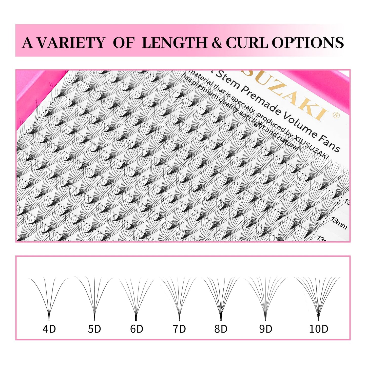 Premade Fans Eyelash Extensions 16D Volume Lash Extensions 0.05 Thickness Eyelash Extension D Curl Premade Lash Fans Mix 9-16mm Fluffy Soft Handmade Lash Fan(16D-0.05-D,9-16mm)