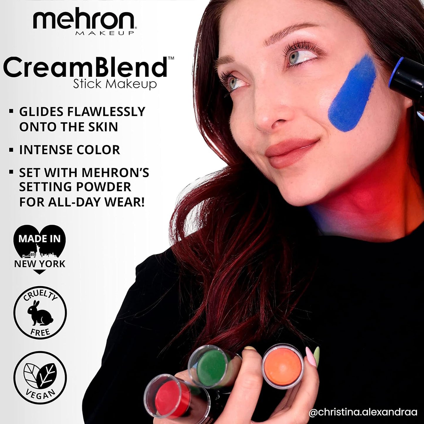 Mehron Makeup CreamBlend Stick | Face Paint, Body Paint, & Foundation Cream Makeup | Body Paint Stick .75 oz (21 g) (Pastel Green)
