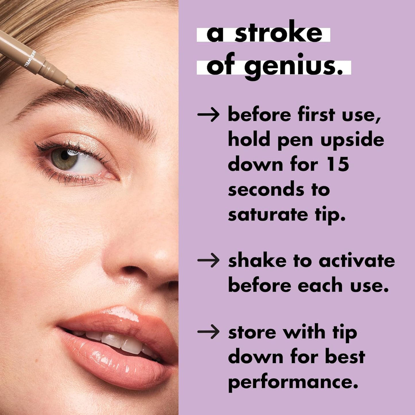 e.l.f. Holy Strokes Micro-Fine Brow Pen, Liquid Waterproof Eyebrow Makeup For Detailing & Adding Dimension, Vegan & Cruelty-Free, Soft Brown