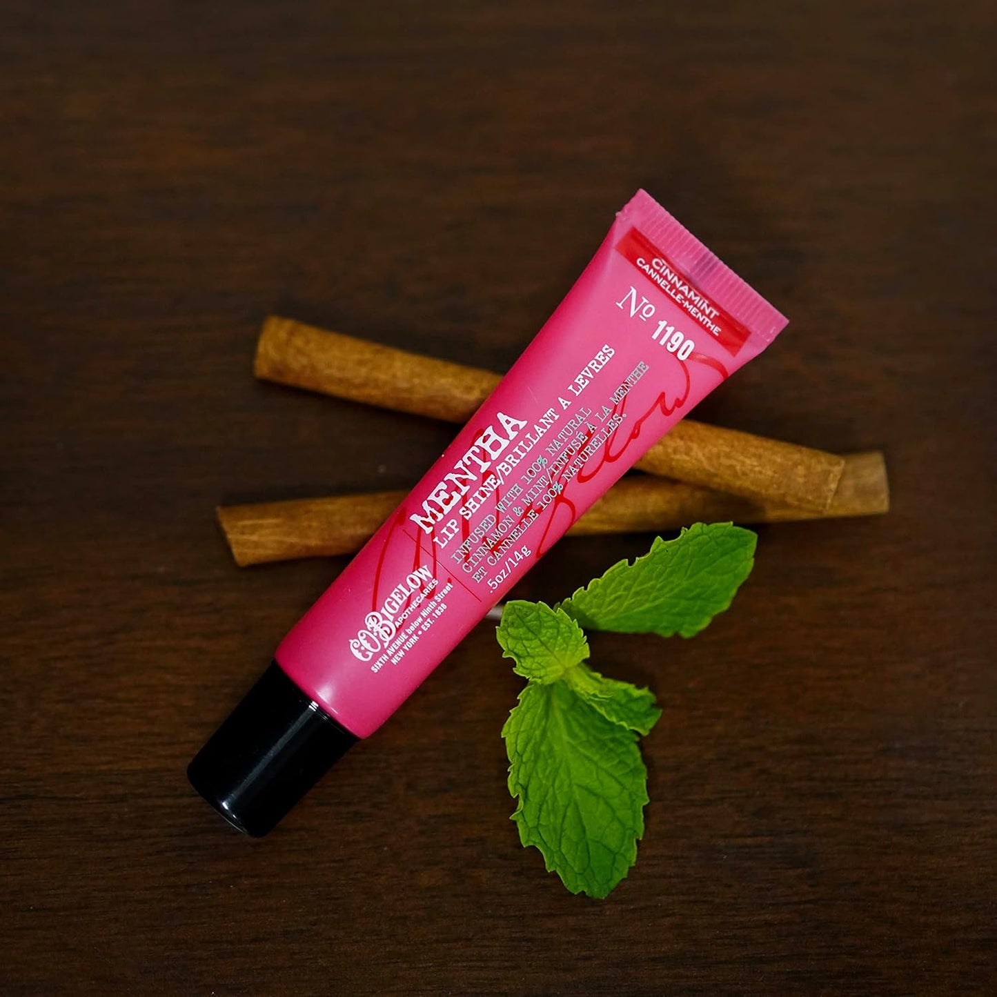 C.O. Bigelow Cinnamint Mentha Lip Shine Balm Tubes, Pack of 3 Bulk Lip Gloss with Cinnamon & Peppermint Oil, High Gloss Shine Finish, 0.5 oz